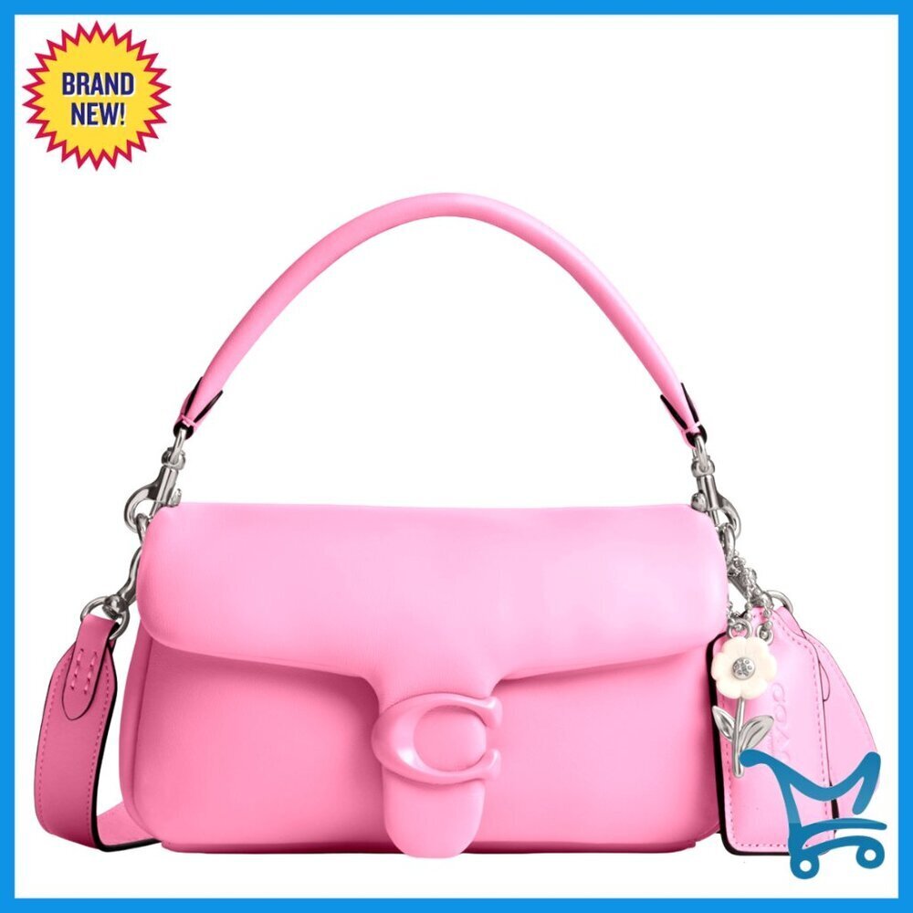 Quilted Nappa Leather Shoulder Bag with Detachable Strap and Pushlock Closure